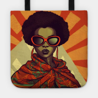 African Queen, Afro Superhero, Female Warrior, Black History Tote