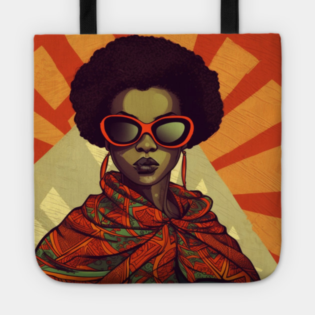 African Queen, Afro Superhero, Female Warrior, Black History Tote by logiamerch