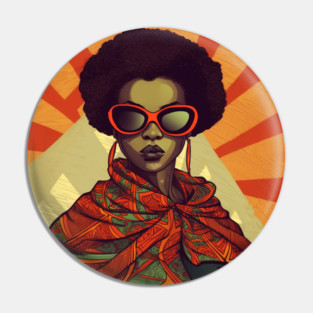 African Queen, Afro Superhero, Female Warrior, Black History Pin