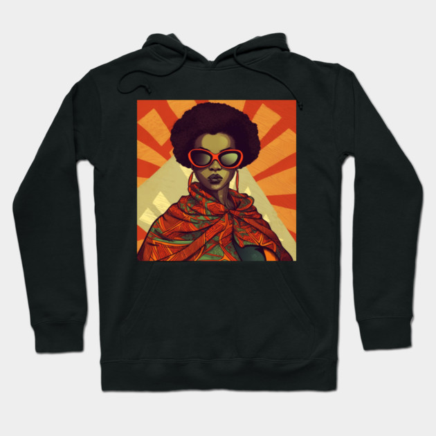 African Queen, Afro Superhero, Female Warrior, Black History Hoodie by logiamerch