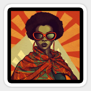 African Queen, Afro Superhero, Female Warrior, Black History Magnet
