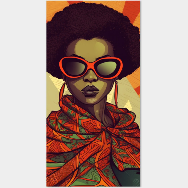 African Queen, Afro Superhero, Female Warrior, Black History Wall Art by logiamerch