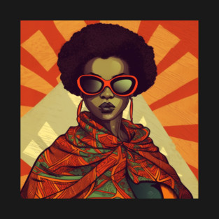 African Queen, Afro Superhero, Female Warrior, Black History T-Shirt