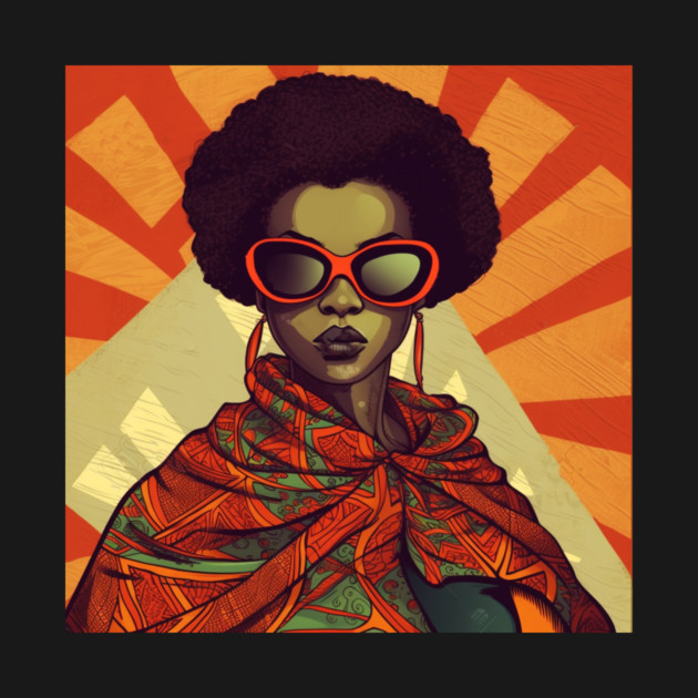 African Queen, Afro Superhero, Female Warrior, Black History by logiamerch