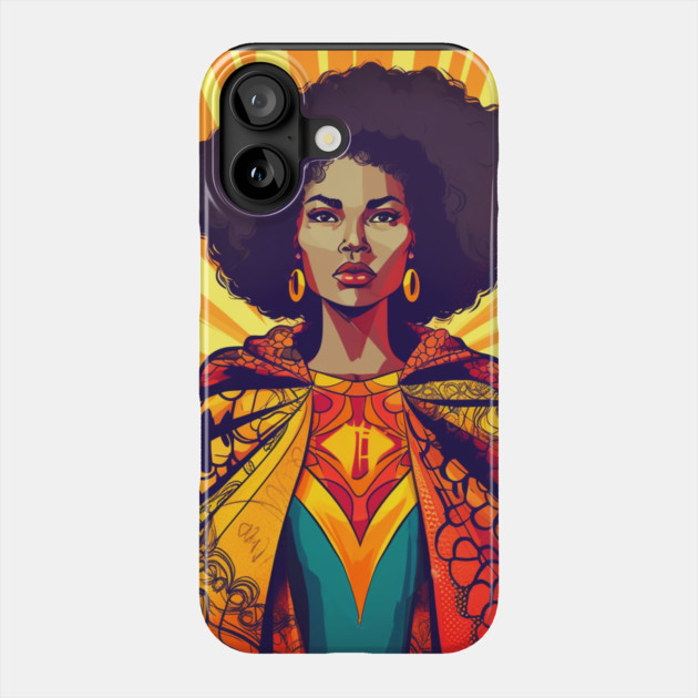 African Queen, Afro Superhero, Female Warrior, Black History Phone Case by logiamerch