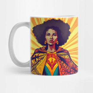 African Queen, Afro Superhero, Female Warrior, Black History Mug