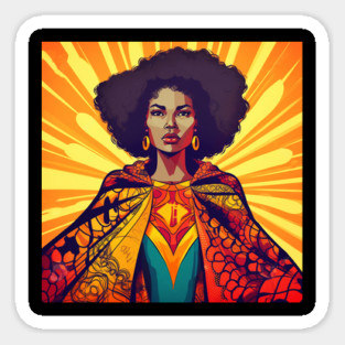 African Queen, Afro Superhero, Female Warrior, Black History Magnet