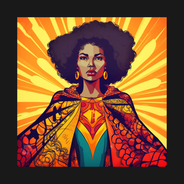 African Queen, Afro Superhero, Female Warrior, Black History by logiamerch