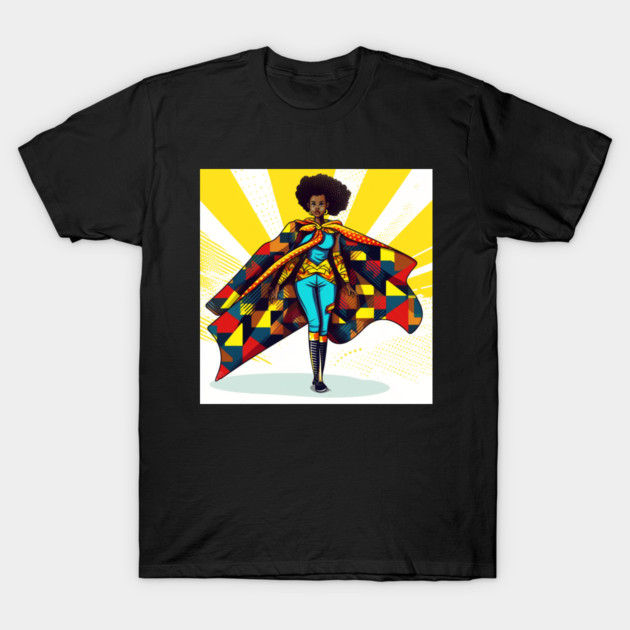 African Queen, Afro Superhero, Female Warrior, Black History T-Shirt by logiamerch
