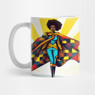 African Queen, Afro Superhero, Female Warrior, Black History Mug