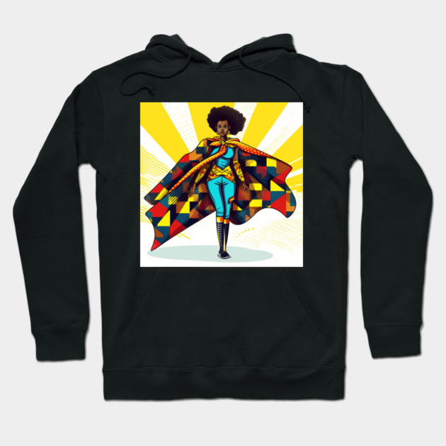 African Queen, Afro Superhero, Female Warrior, Black History Hoodie by logiamerch
