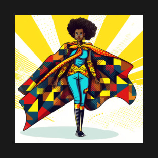 African Queen, Afro Superhero, Female Warrior, Black History T-Shirt