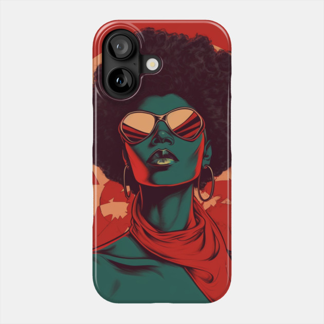 African Queen, Afro Superhero, Female Warrior, Black History Phone Case by logiamerch