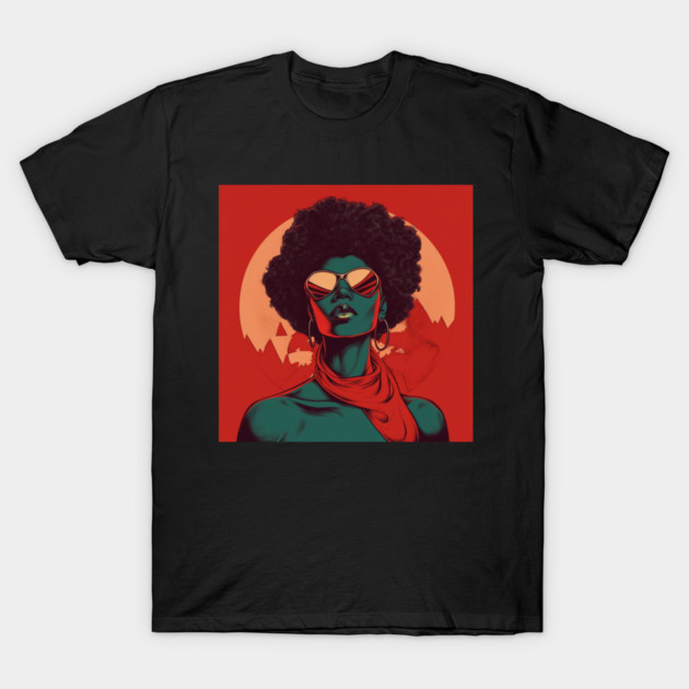 African Queen, Afro Superhero, Female Warrior, Black History T-Shirt by logiamerch