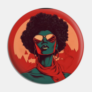 African Queen, Afro Superhero, Female Warrior, Black History Pin
