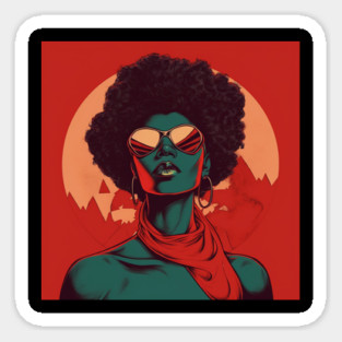 African Queen, Afro Superhero, Female Warrior, Black History Magnet