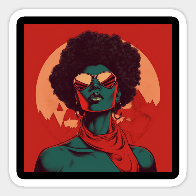 African Queen, Afro Superhero, Female Warrior, Black History Magnet by logiamerch