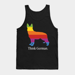 Think German Shepherd - Dog Lover Dogs Tank Top