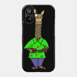 Cute llama playing ukulele Cartoon Phone Case