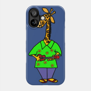 Cute Giraffe Playing Ukulele Cartoon Phone Case