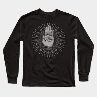 Spiritual 3rd Eye Hamsa Design Long Sleeve T-Shirt