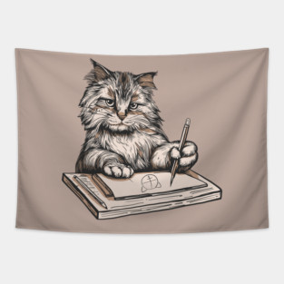 The Left Handed Cat Tapestry