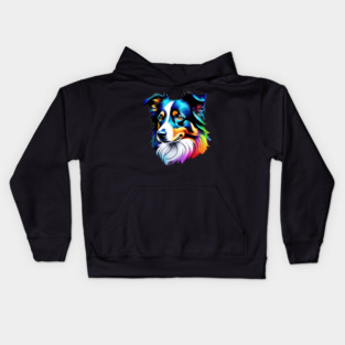 Surrealism art style dog, vibrant, calm brown eyes #3 Kids Hoodie