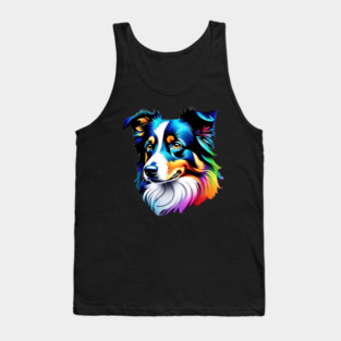 Surrealism art style dog, vibrant, calm brown eyes #3 Tank Top