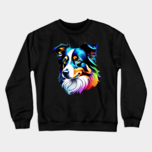 Surrealism art style dog, vibrant, calm brown eyes #3 Crewneck Sweatshirt