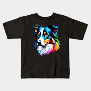 Surrealism art style dog, vibrant, calm brown eyes #3 Kids T-Shirt