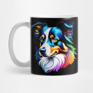 Surrealism art style dog, vibrant, calm brown eyes #3 Mug