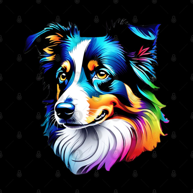 Surrealism art style dog, vibrant, calm brown eyes #3 by BirdsnStuff