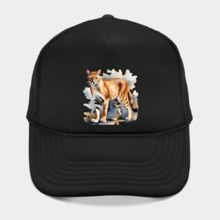 Abstract watercolor of an African Golden Cat Hat