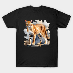 Abstract watercolor of an African Golden Cat T-Shirt