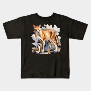 Abstract watercolor of an African Golden Cat Kids T-Shirt