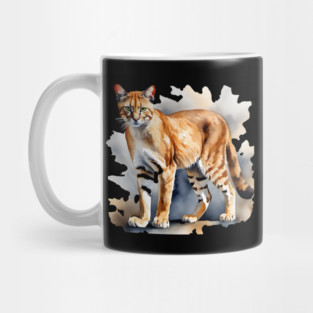 Abstract watercolor of an African Golden Cat Mug