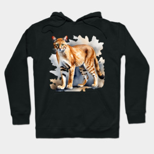 Abstract watercolor of an African Golden Cat Hoodie