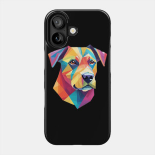 Geometrical Dog, vibrant, calm brown eyes #2 Phone Case