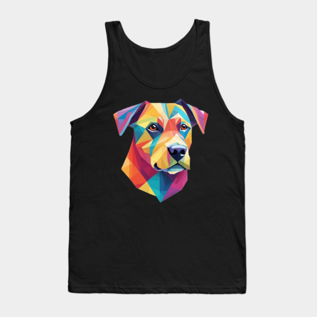 Geometrical Dog, vibrant, calm brown eyes #2 Tank Top by BirdsnStuff