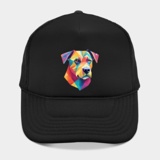 Geometrical Dog, vibrant, calm brown eyes #2 Hat