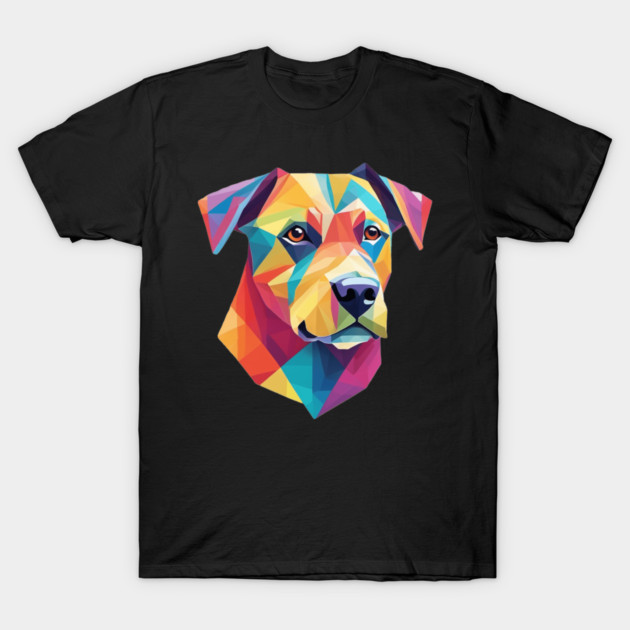 Geometrical Dog, vibrant, calm brown eyes #2 T-Shirt by BirdsnStuff