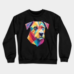 Geometrical Dog, vibrant, calm brown eyes #2 Crewneck Sweatshirt