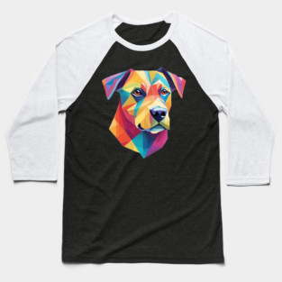Geometrical Dog, vibrant, calm brown eyes #2 Baseball T-Shirt