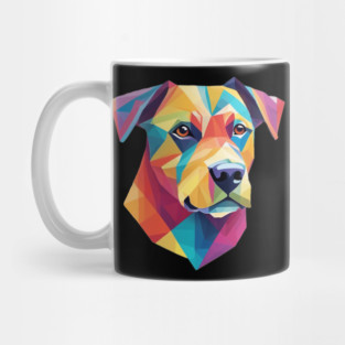 Geometrical Dog, vibrant, calm brown eyes #2 Mug