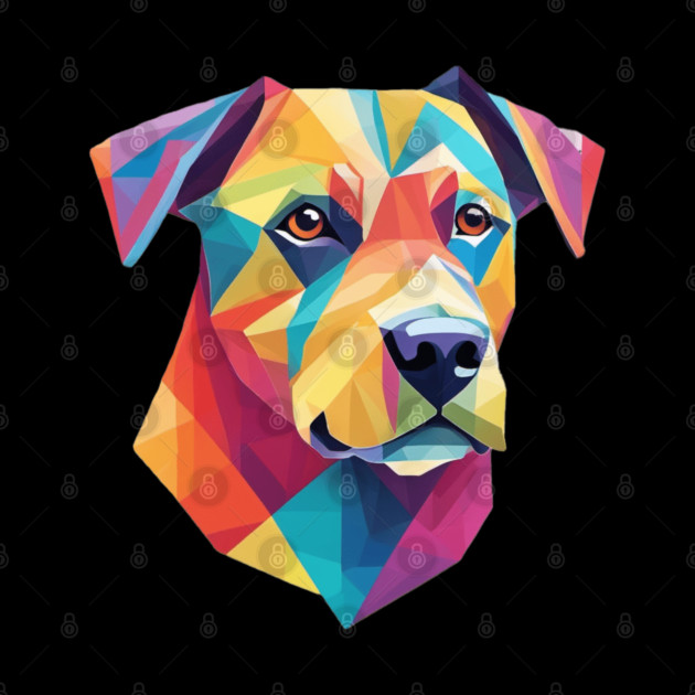 Geometrical Dog, vibrant, calm brown eyes #2 by BirdsnStuff