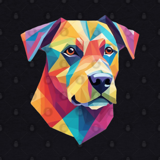 Geometrical Dog, vibrant, calm brown eyes #2 by BirdsnStuff