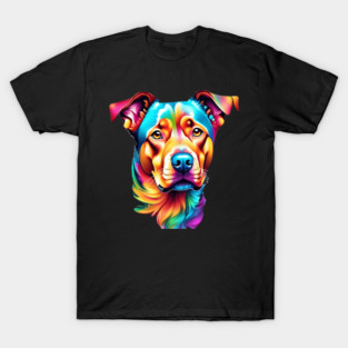 Surrealism art style vibrant Dog with calm brown eyes #2 T-Shirt