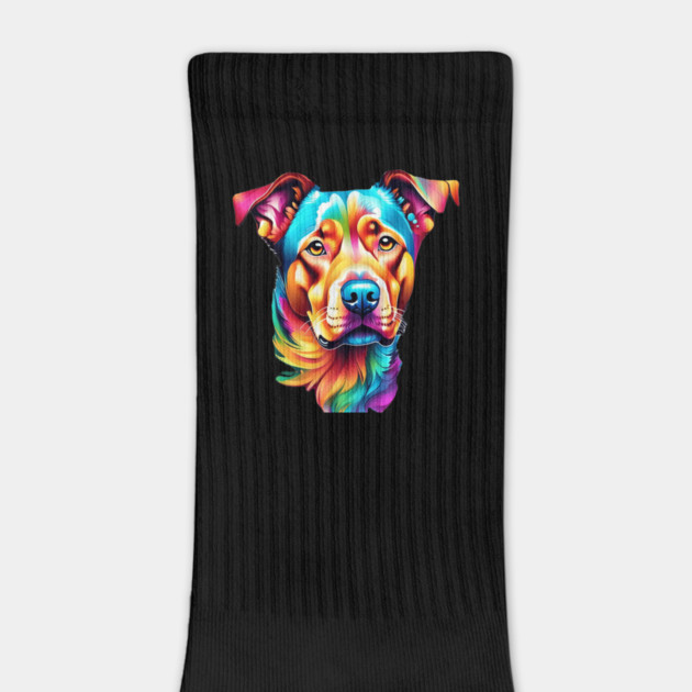 Surrealism art style vibrant Dog with calm brown eyes #2 by BirdsnStuff