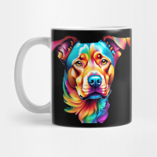 Surrealism art style vibrant Dog with calm brown eyes #2 Mug