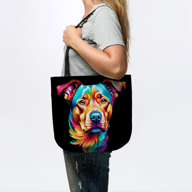 Surrealism art style vibrant Dog with calm brown eyes #2 by BirdsnStuff